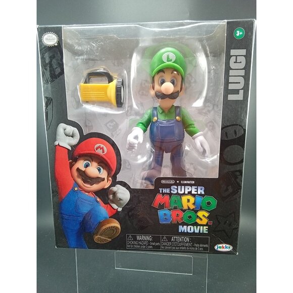 Super Mario Builder Luigi - Figura Action Da 10 Cm Con Accessorio Segreto, 13 Punti Di Articolazione, Giocattolo Per Bambini 3+ Anni